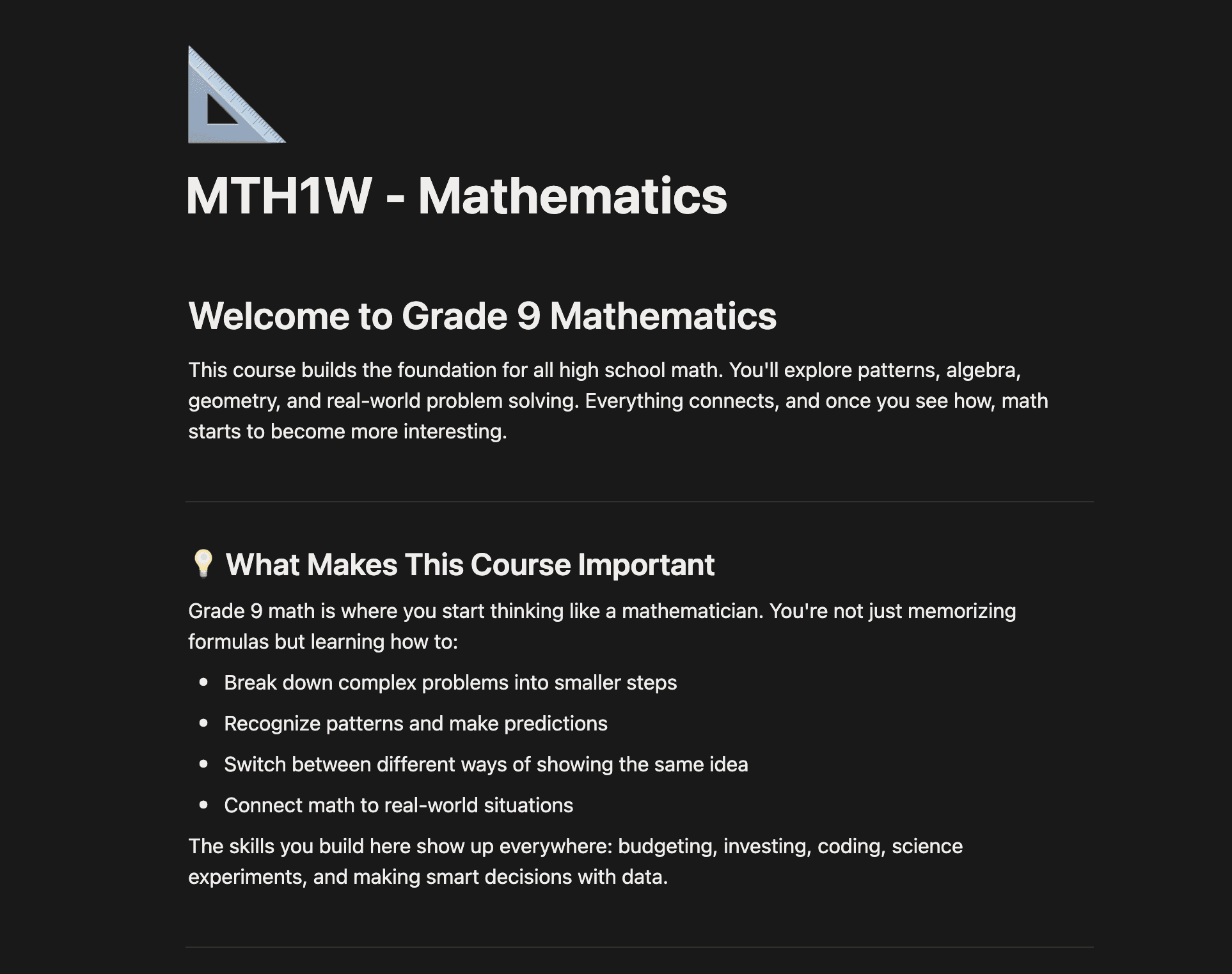 Course page with detailed lesson content and resources
