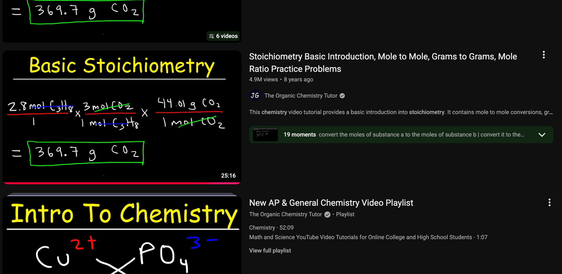 Curated YouTube videos and external resources for each topic